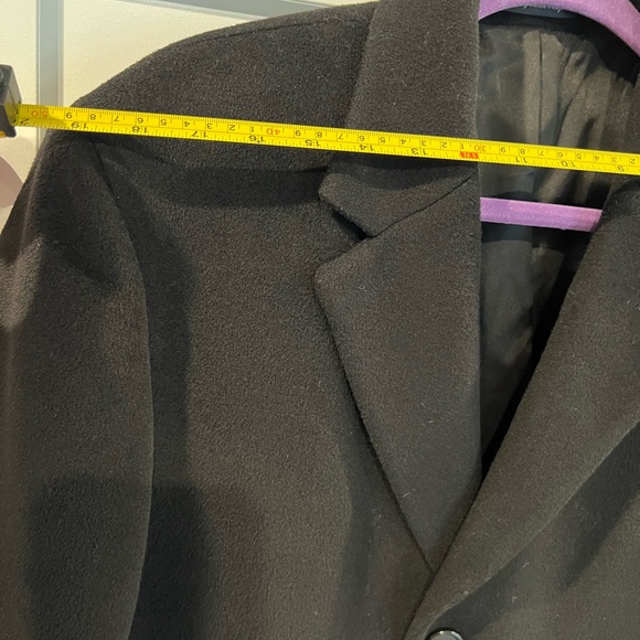 Vintage Ralph Lauren 40S Pea Coat Trench Black Fabric Acetate Blend - Picture 10 of 16